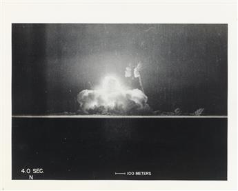 (ATOMIC BOMBS--TRINITY NUCLEAR TEST) A graphic and unfathomable series with 8 photographs by Berlyn Brixner (1911-2009) documenting the